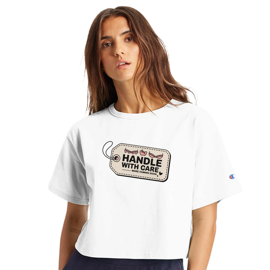 Handle With Care Limited Edition Tee-White-XS-Cropped Tee-StylinArts