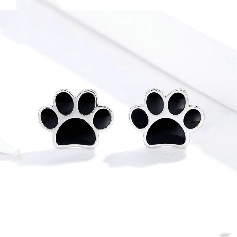 Pawfect Bond" Sterling Silver Earrings