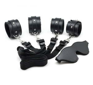 Leather Restraint Bed Play Set – Plush Adjustable Intimate Collection