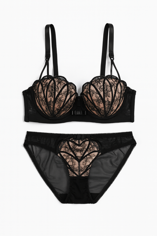 Amorella Lace Set-Black-70AB-Bra-StylinArts