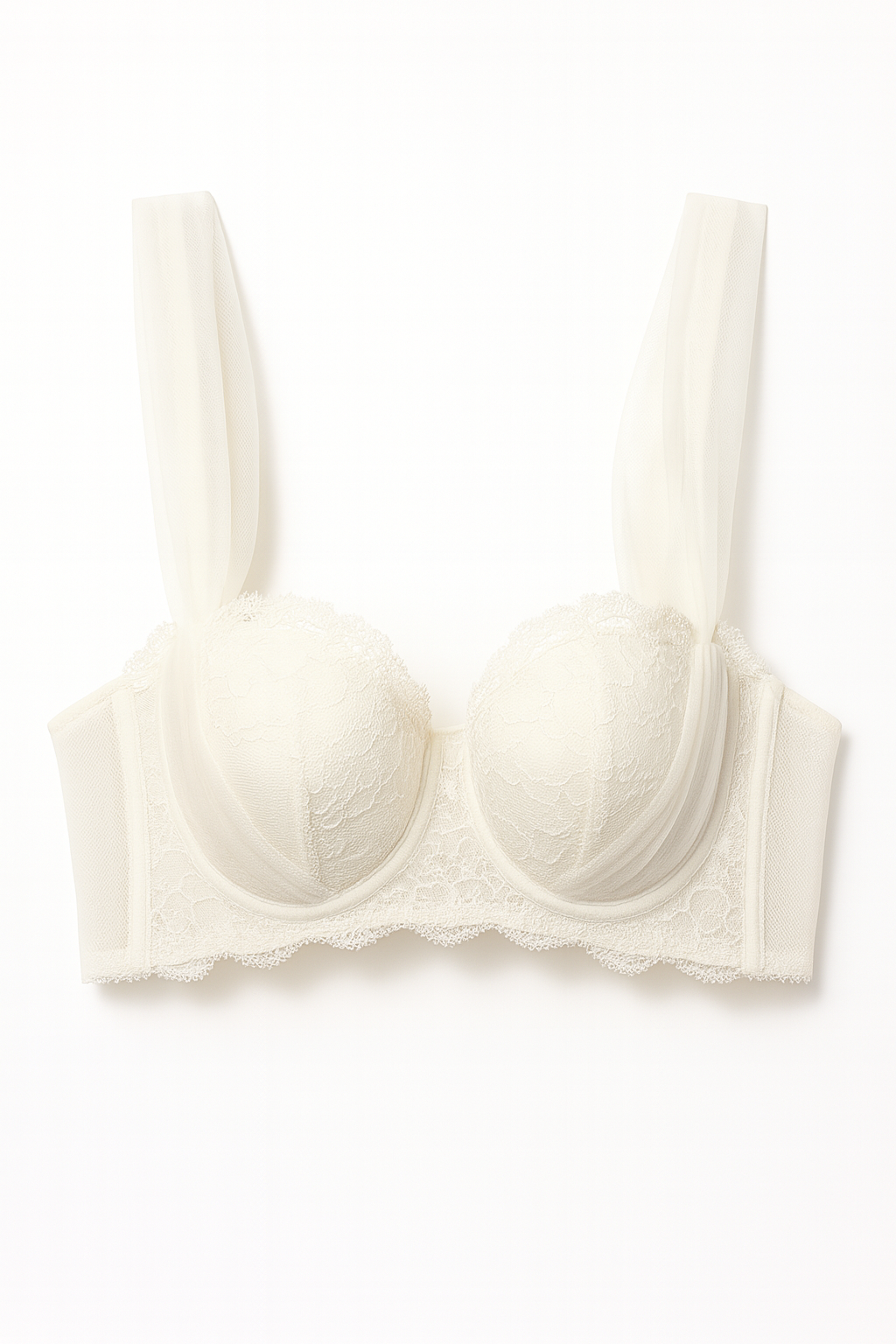 Isolde Lace Balcony Bra-White-70A-Bras and Briefs-StylinArts