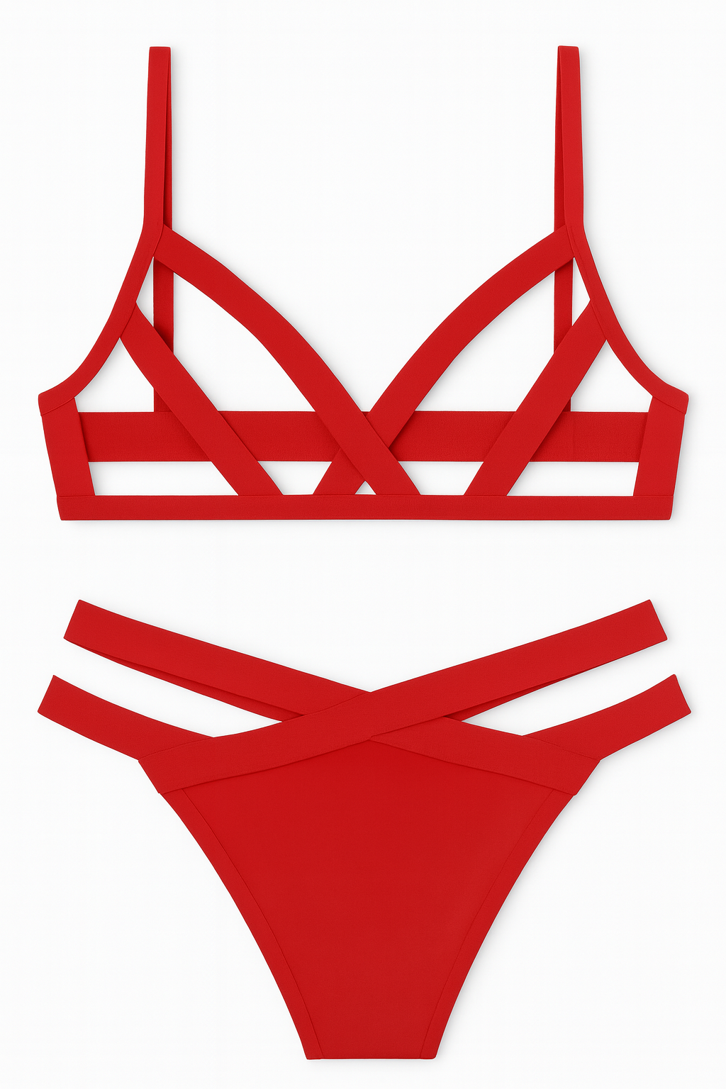 Vivienne Inferno Cut-Out Set-Red-M-Bras and Briefs-StylinArts