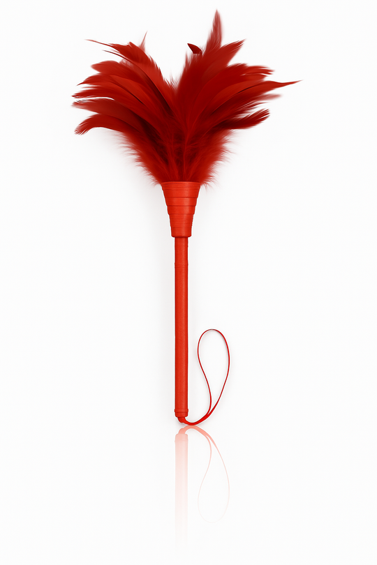 35cm Feather Teasing Wand – Red, Black & Red-Black Seduction Tool-Tease & Please Tools-StylinArts