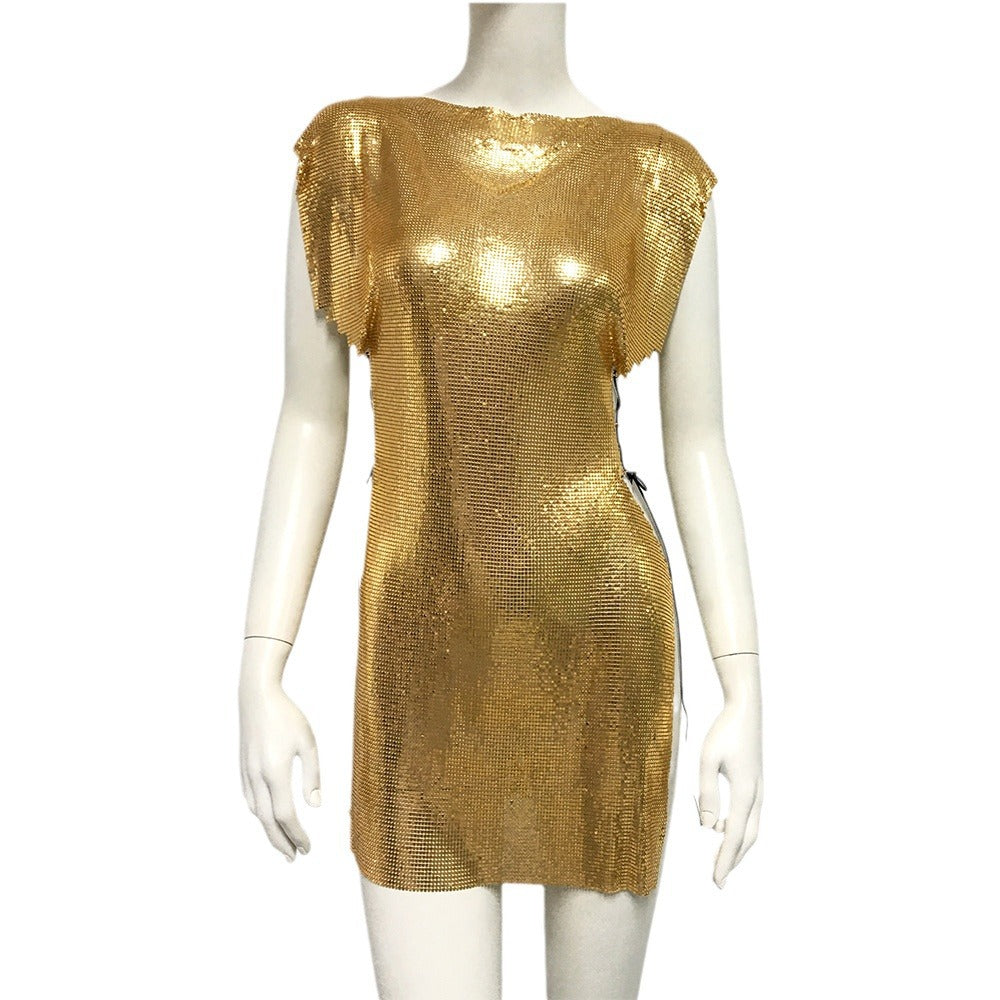 Metallic Sequin Sensation: Spring/Summer Bandage Dress-A Line Dress-StylinArts