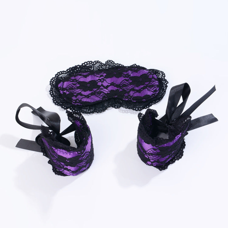 Enchanted Lace Blinders and Handcuffs Set-Suspender Belts-StylinArts