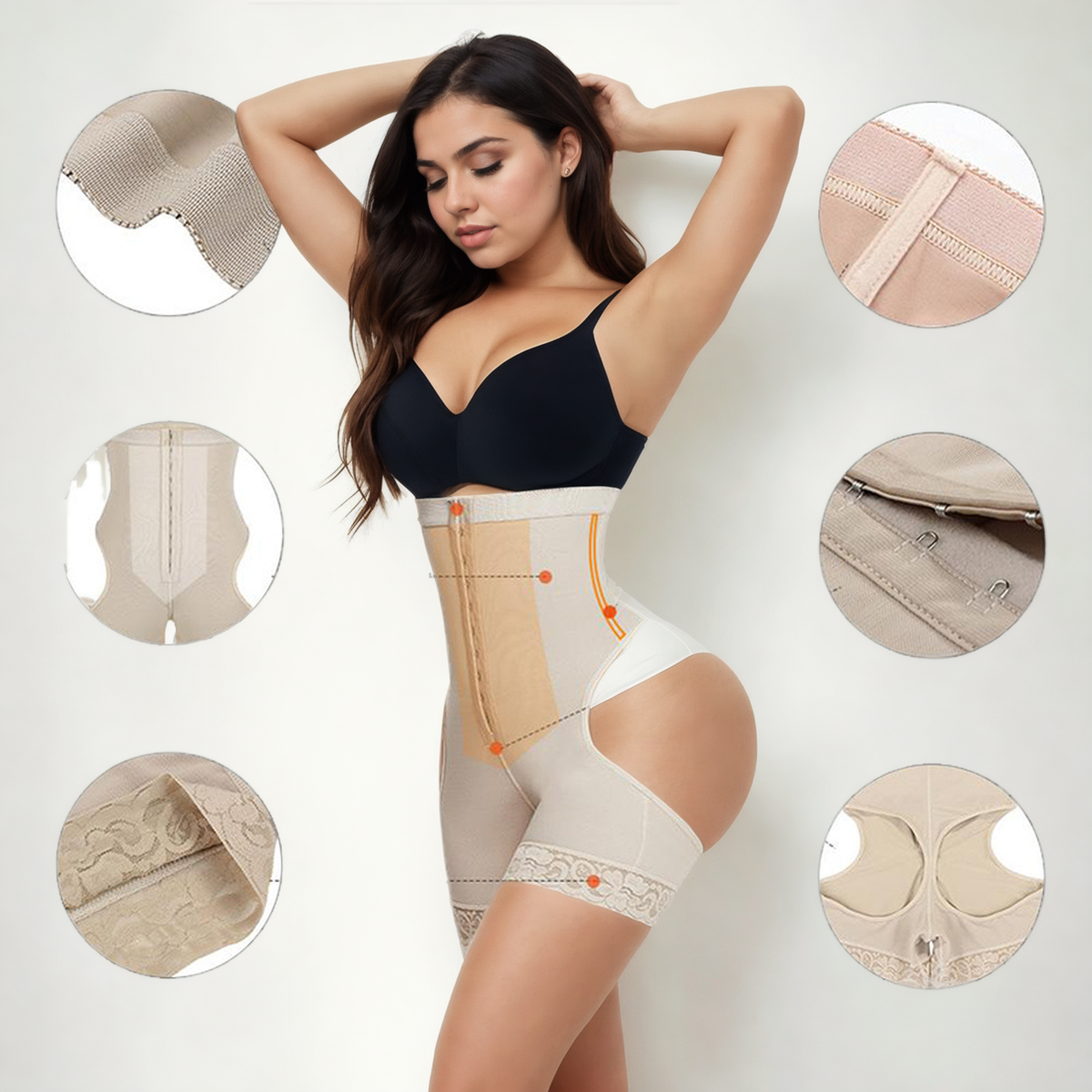 Curve Enhancer High-Waist Butt Lifter Shaper with Lace Trim