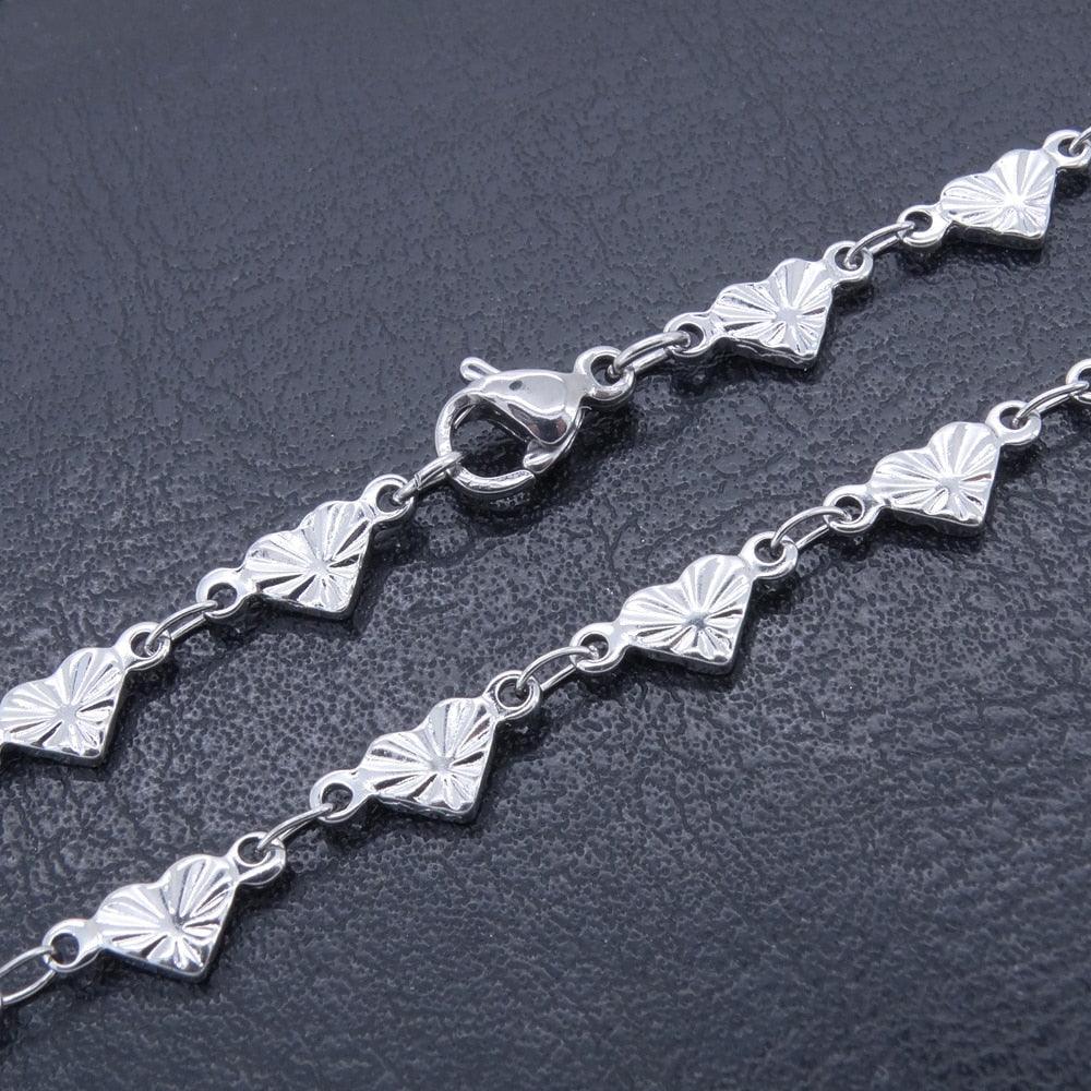 Amore Stainless Heart Anklet-Anklets-StylinArts