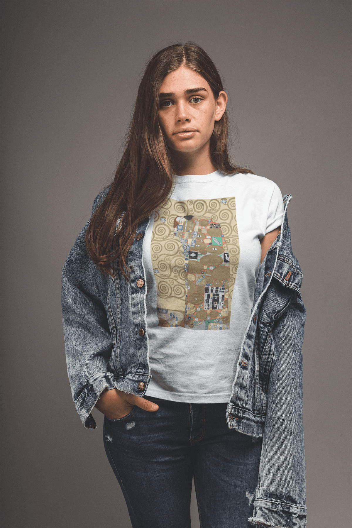 Gustav Klimt's Fulfilment T-shirt-Regular Fit Tee-StylinArts