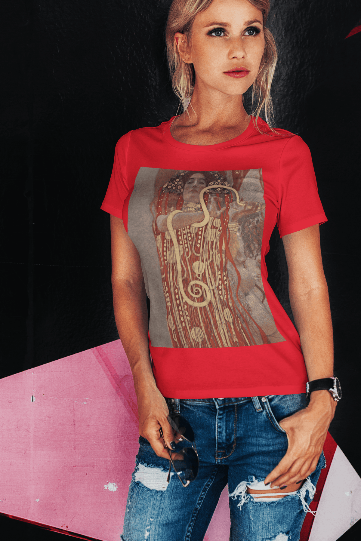Gustav Klimt's Hygieia T-shirt-Regular Fit Tee-StylinArts