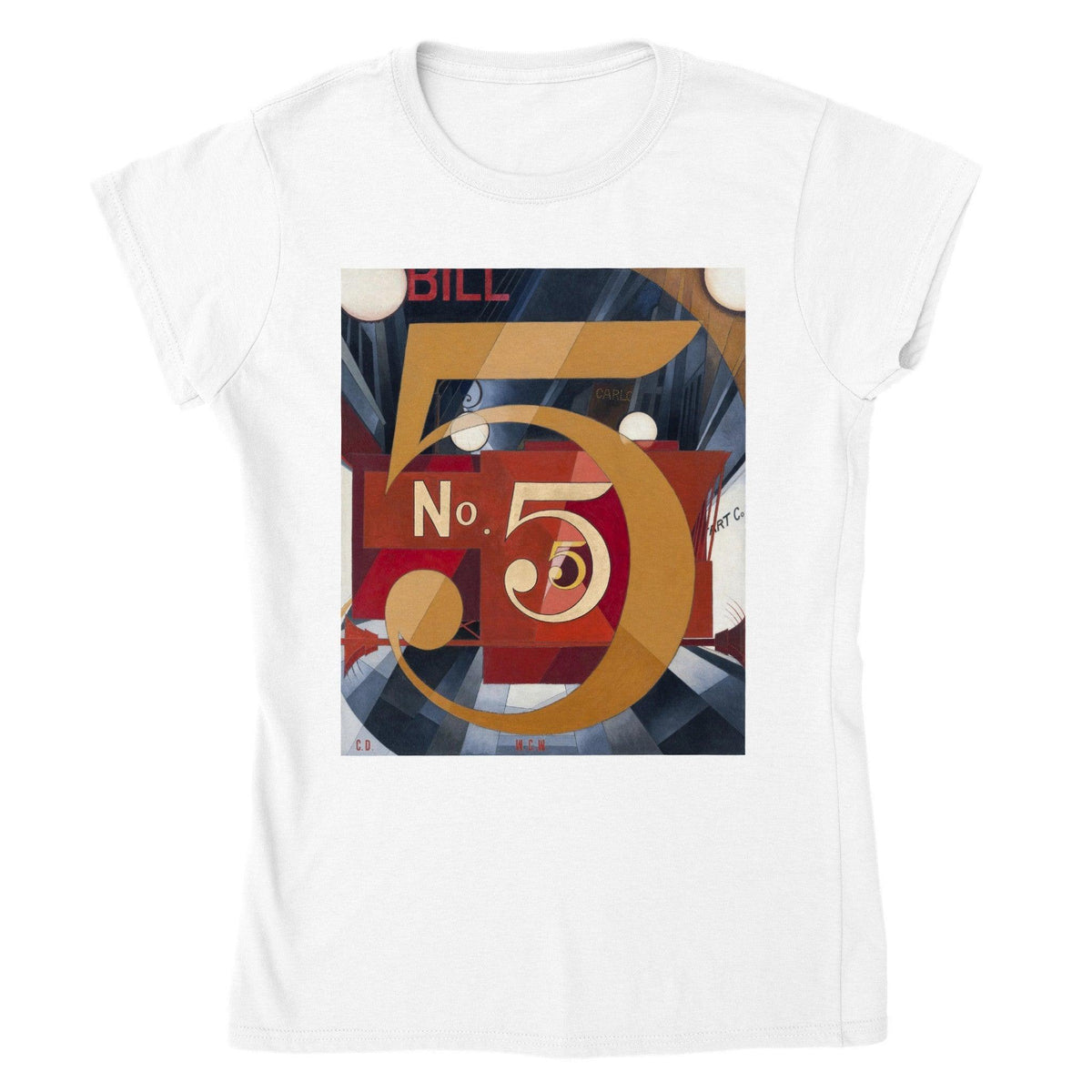 I Saw the Figure 5 in Gold by Charles Demuth T-shirt-Regular Fit Tee-StylinArts