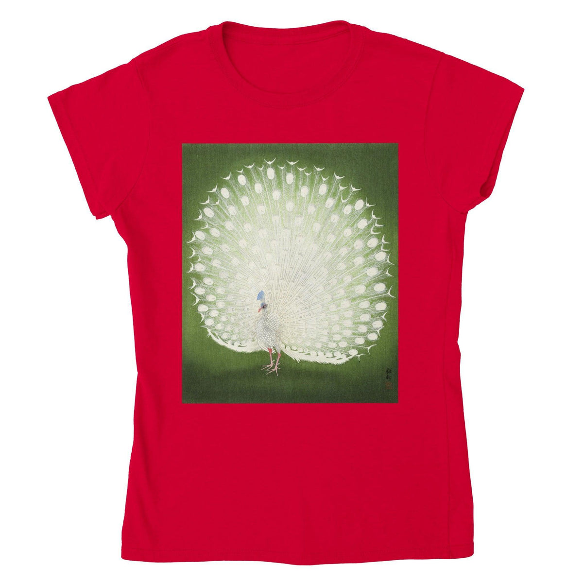Peacock by Ohara Koson T-shirt-Regular Fit Tee-StylinArts