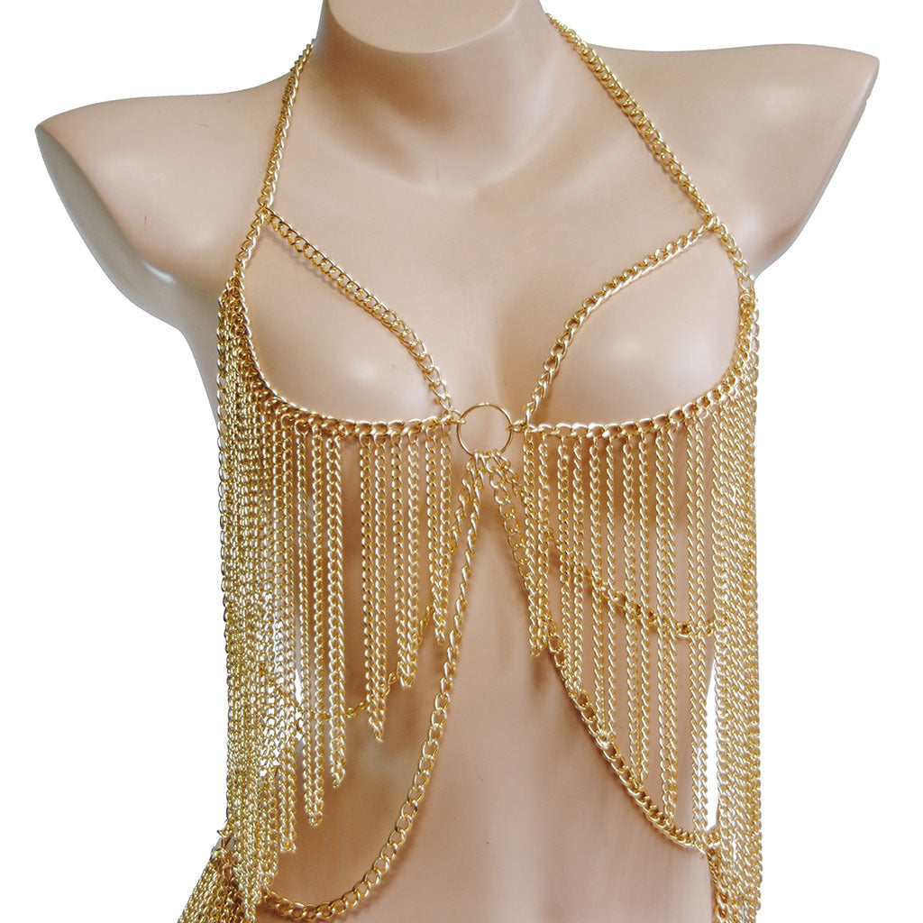 Dazzling Conjoined Body Chain Necklace-Suspender Belts-StylinArts