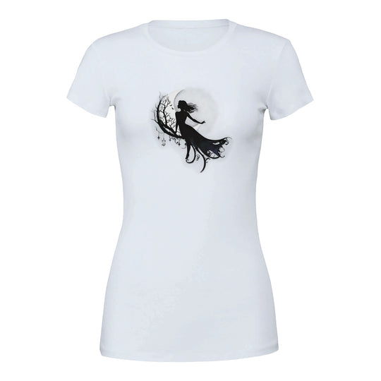 Enchanted Midnight Empowerment Tee – Halloween Edition-White-S-Regular Fit Tee-StylinArts