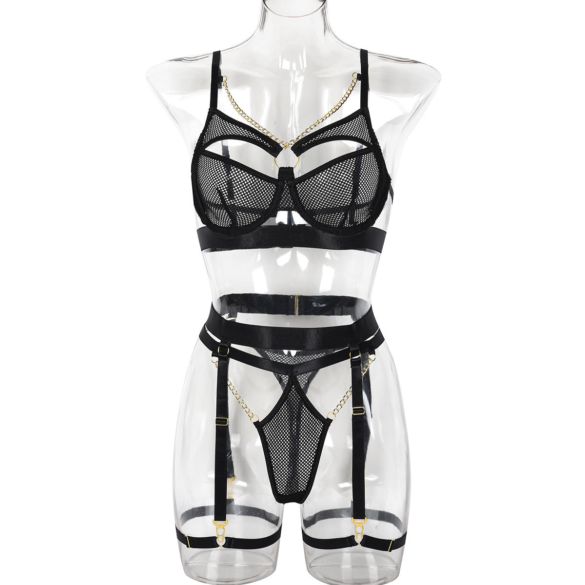 Aureline Mesh Chain Lingerie Set