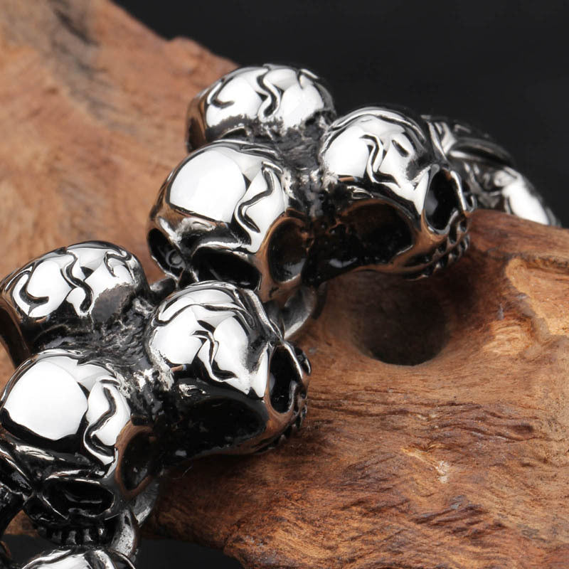 The Rebel Spirit Titanium Skull Bracelet