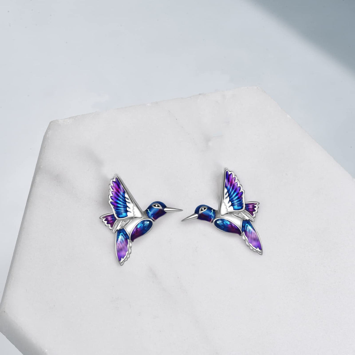 Wings of Freedom: Sterling Silver Hummingbird Earrings-Fashion Earrings-StylinArts