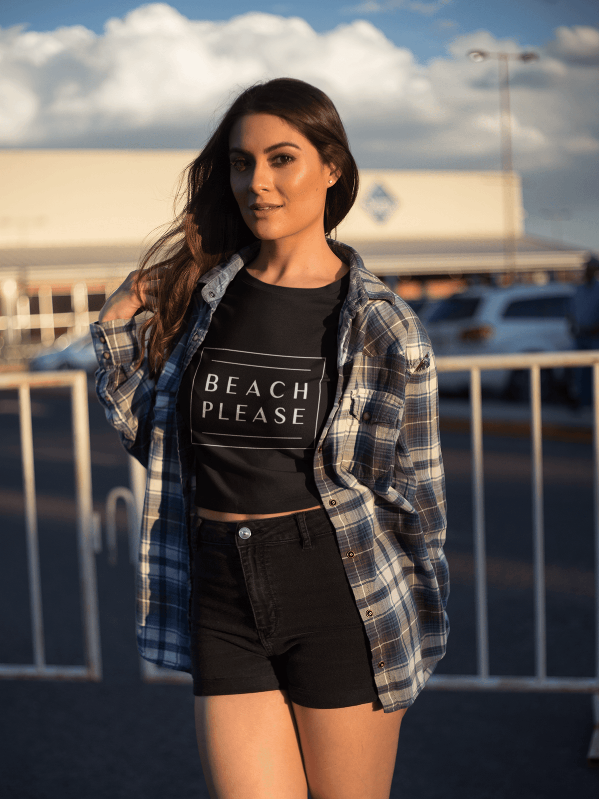 BEACH PLEASE Cropped T-Shirt - StylinArt