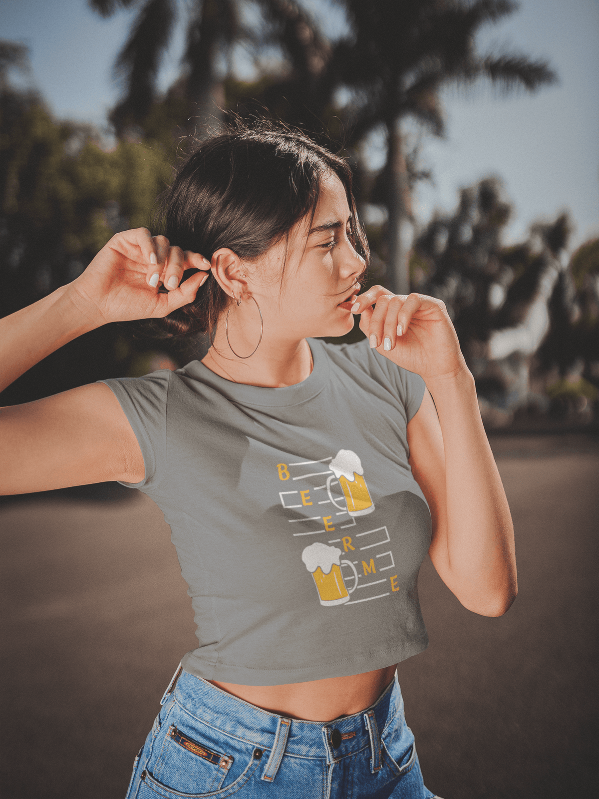 BEER ME Cropped T-Shirt - StylinArt