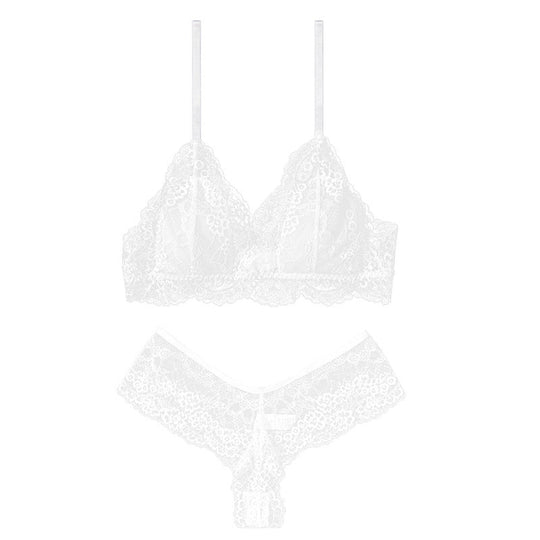 Celestine Lace Bralette Set-White-L-Bras and Briefs-StylinArts