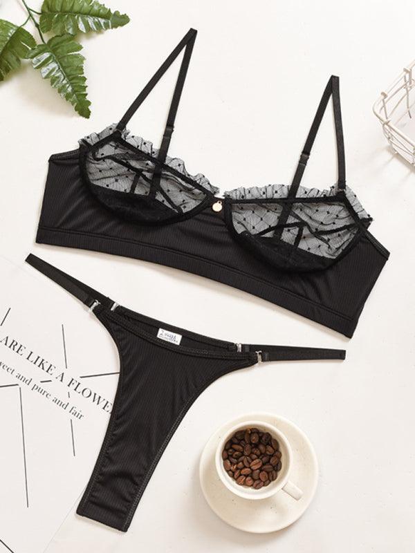 Sultry Mesh Temptation Intimates Set-Bras and Briefs-StylinArts