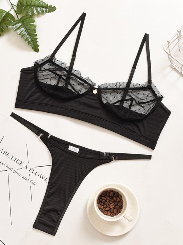 Sultry Mesh Temptation Intimates Set-Bras and Briefs-StylinArts