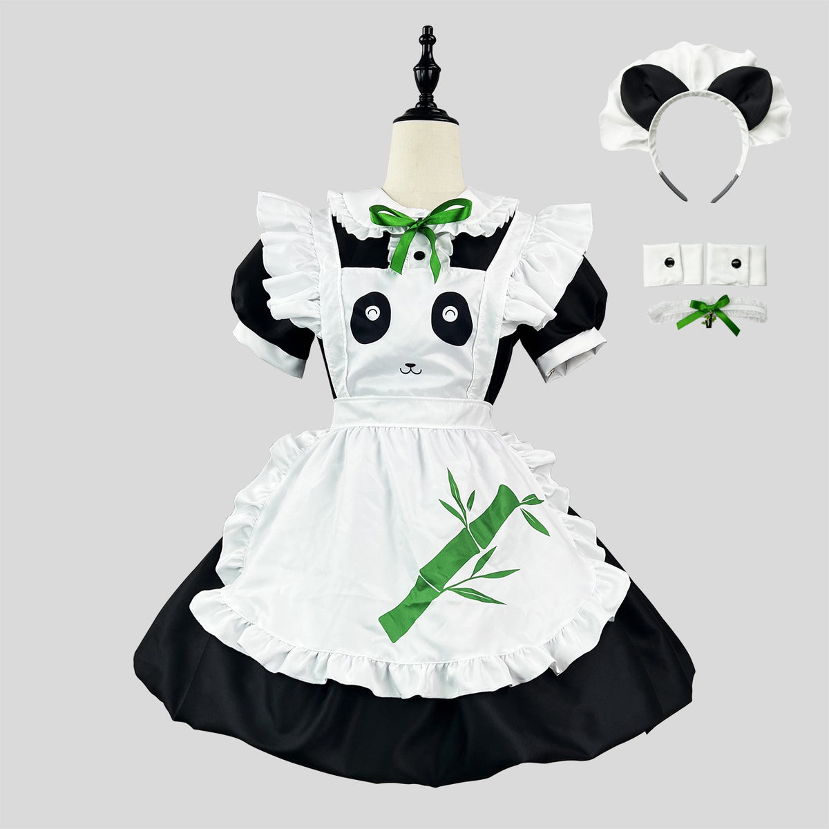 Sweet Panda Maid Lolita Costume - Adorable Bubble Skirt Anime Outfit with Accessories-Intimate Roleplay Outfits-StylinArts