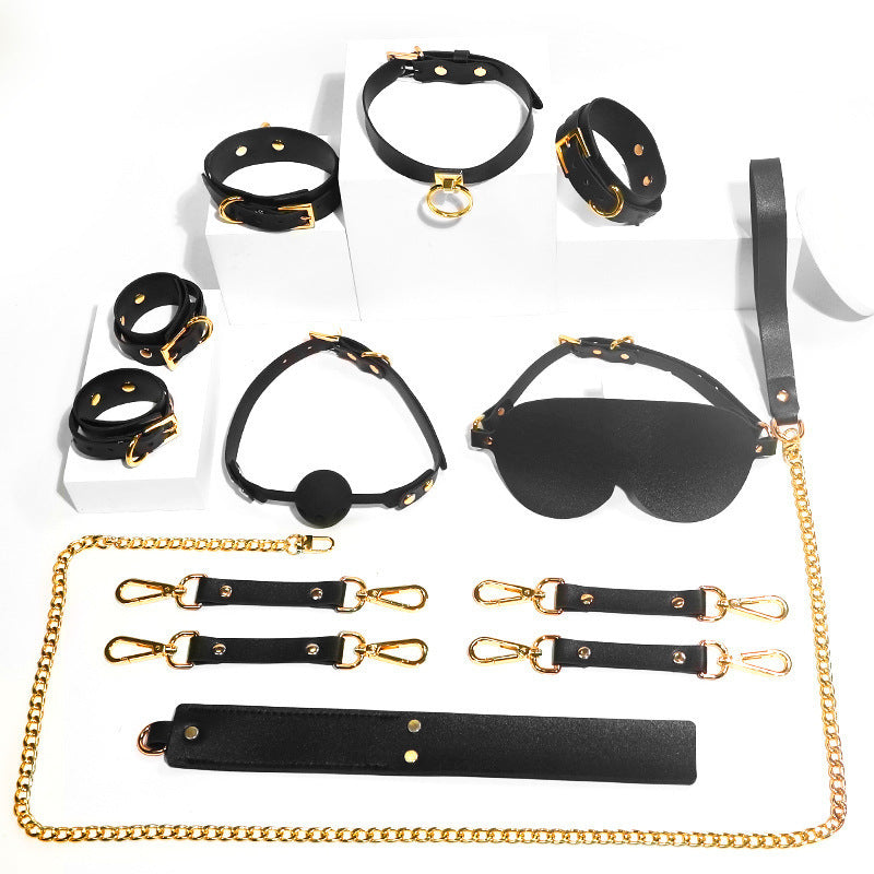 Opulent Bondage Gold 8-Piece Set-Suspender Belts-StylinArts