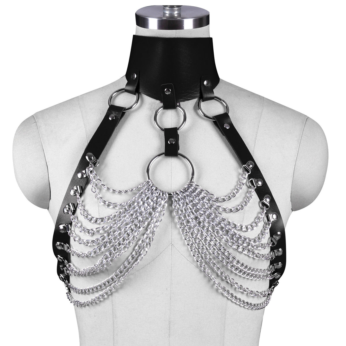 Enchanted Chainmail Leather Harness-Suspender Belts-StylinArts