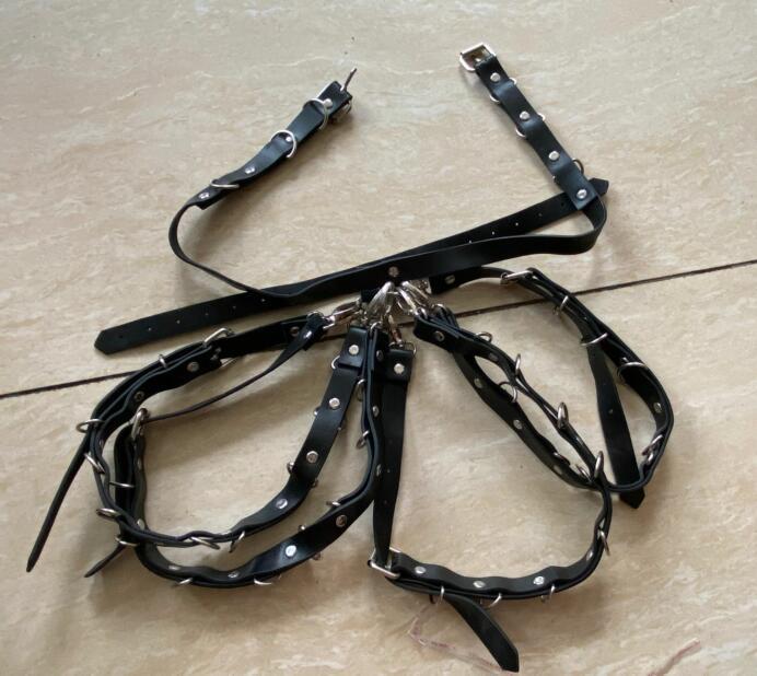 Vixen Leather Bondage Set-Suspender Belts-StylinArts