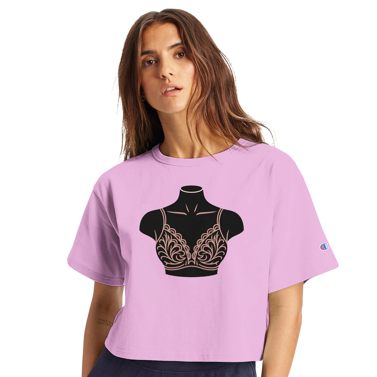 Lace Bustier Limited Edition Tee-pink candy-XS-Cropped Tee-StylinArts