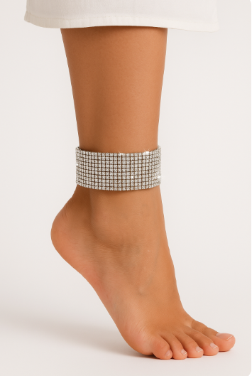 Aurelian Crystal Mesh Anklet