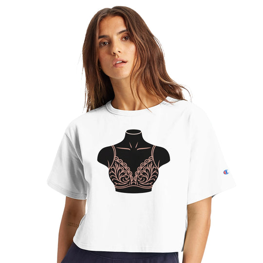 Lace Bustier Limited Edition Tee-White-XS-Cropped Tee-StylinArts