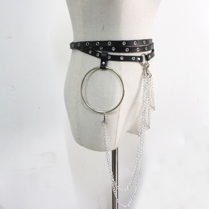 Eclipse Chain Waist Harness-Suspender Belts-StylinArts