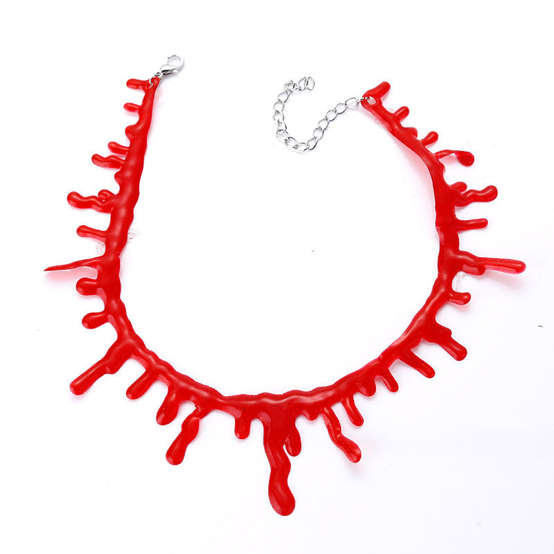 Blood Drip Gothic Choker – Bold Vampire-Inspired Fashion Accessory-Fashion Necklaces-StylinArts