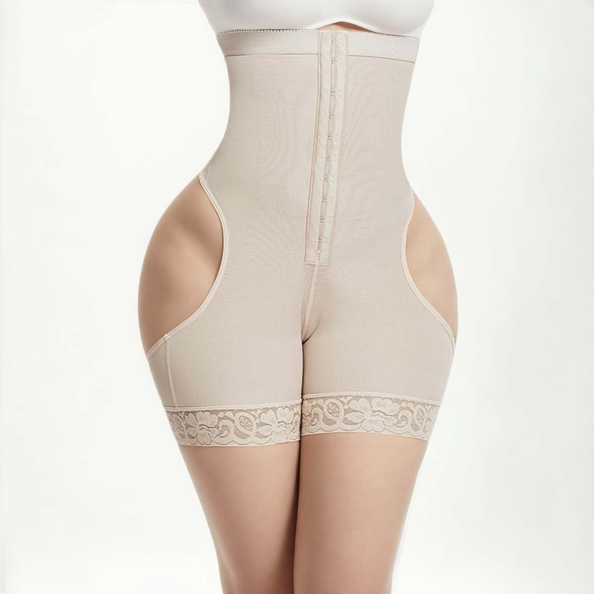 Curve Enhancer High-Waist Butt Lifter Shaper with Lace Trim