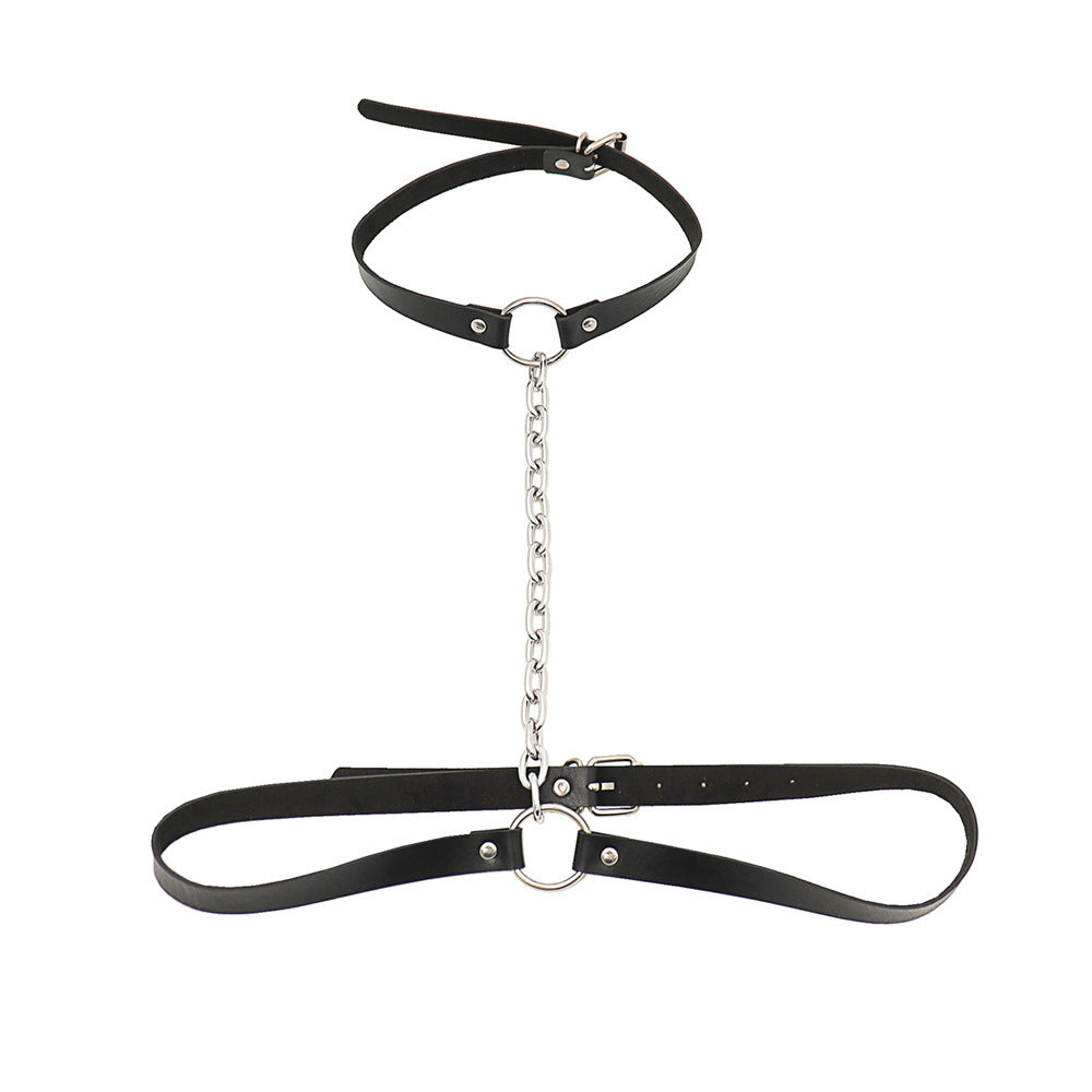 Night Diva Metal Chain Choker Harness-Suspender Belts-StylinArts