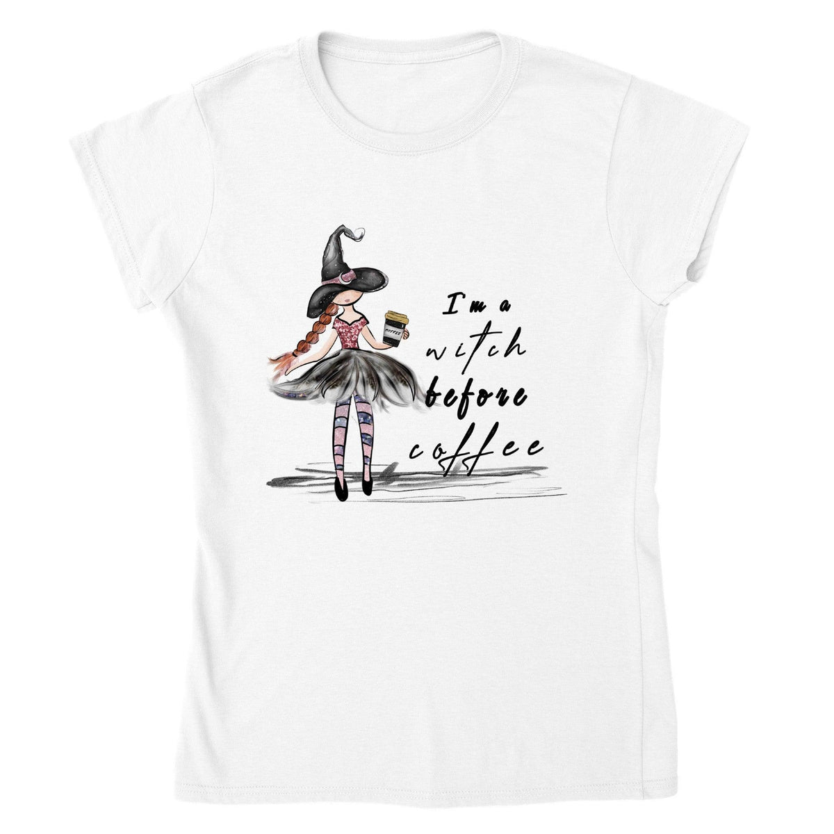 Morning Witch Coffee Tee-Regular Fit Tee-StylinArts