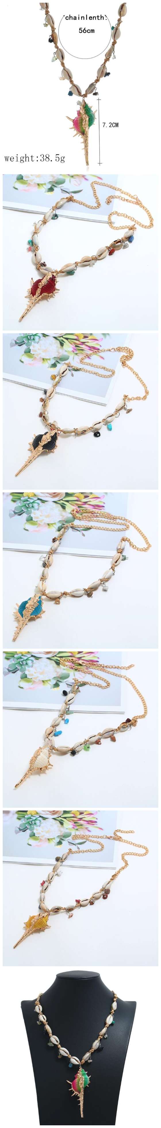 Conch Pendant Seashell Chain Necklace - StylinArts