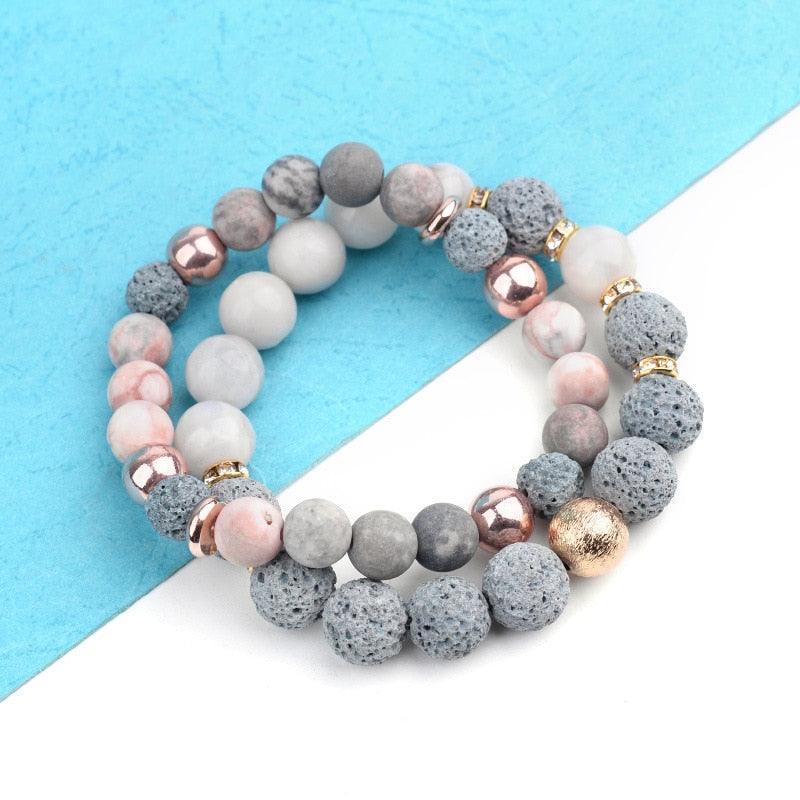 Lava Rock Stone Bracelet-Fashion Bracelets & Bangles-StylinArts