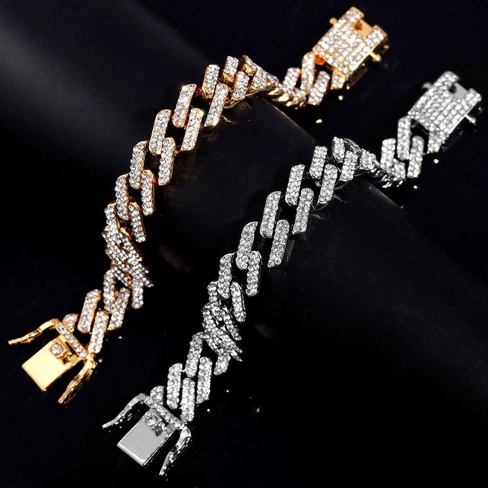 Crystal Cuban Link Bracelet-Fashion Bracelets & Bangles-StylinArts