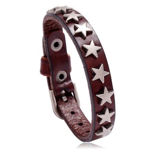 Coffee Star Leather Bracelet-Fashion Bracelets & Bangles-StylinArts