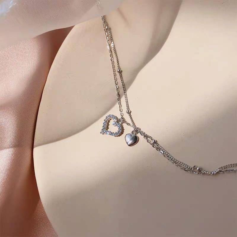 Double Layer Love Heart Anklet Bracelet-Fashion Bracelets & Bangles-StylinArts