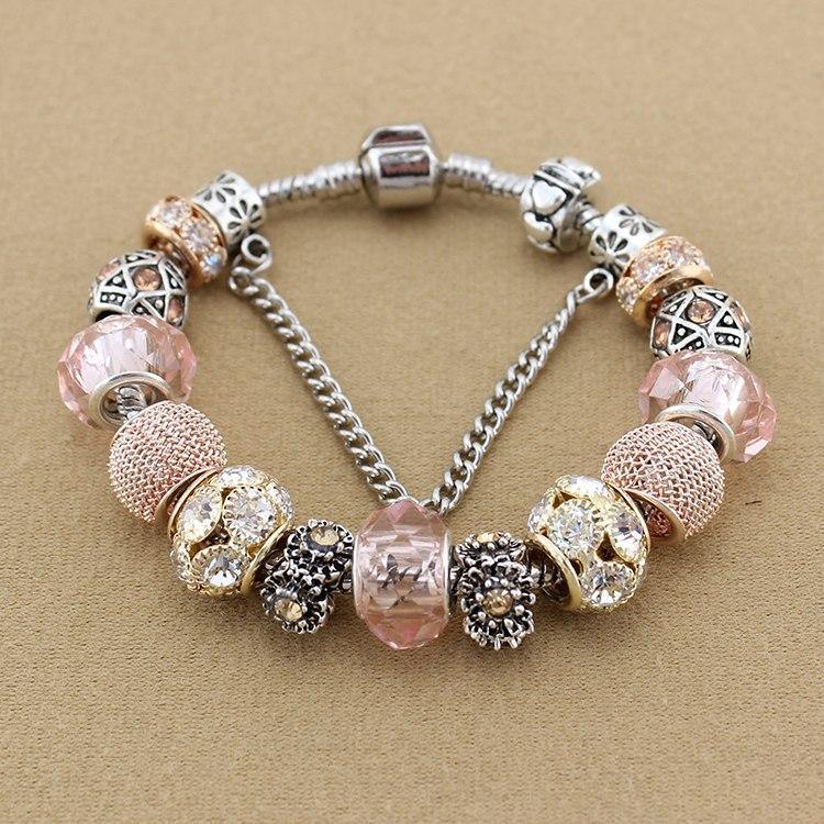 Topaz Crystal Gemstone Charm Bracelet-Fashion Bracelets & Bangles-StylinArts