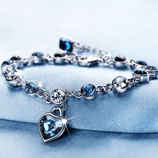Heart Queen Sapphire Bracelet-Fashion Bracelets & Bangles-StylinArts
