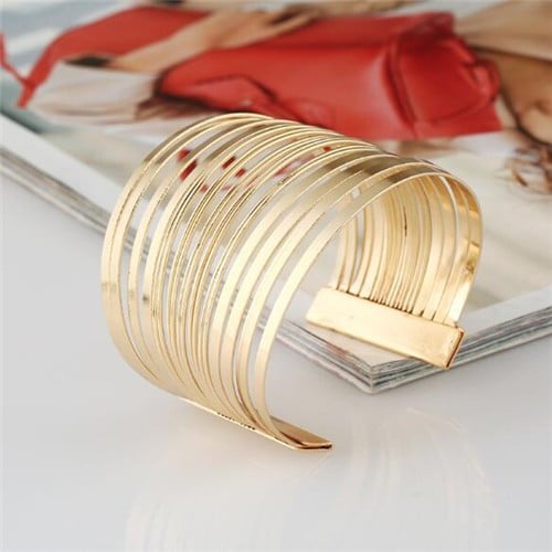 Golden Chunky Multilayer Bracelet-Fashion Bracelets & Bangles-StylinArts