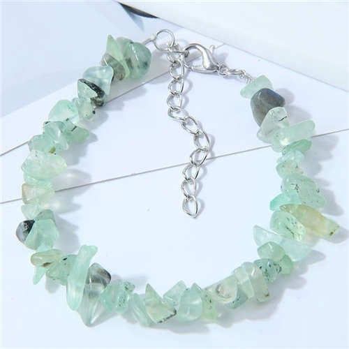Green Gravel Seashore Stone Bracelet-Fashion Bracelets & Bangles-StylinArts