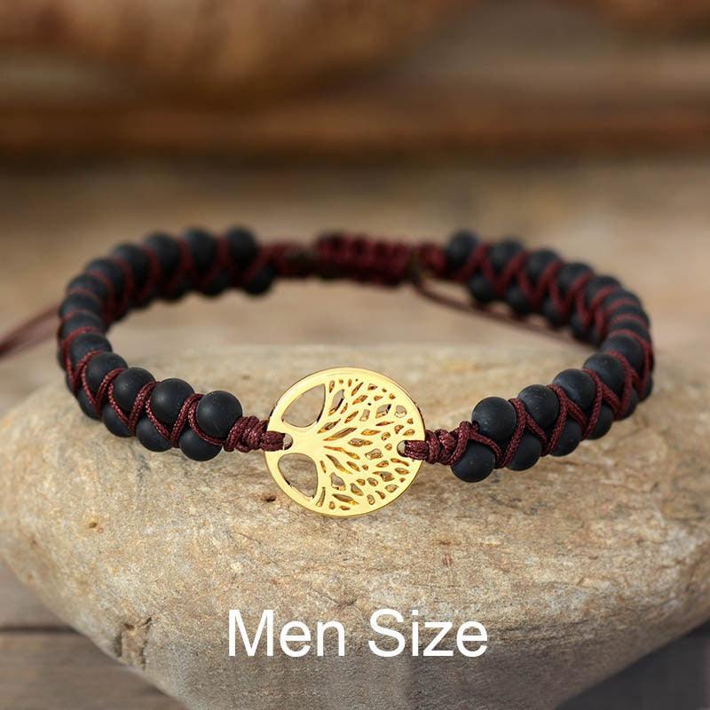 Tree Charm Bracelets African Japser String Braided Bracelets-Fashion Bracelets & Bangles-StylinArts