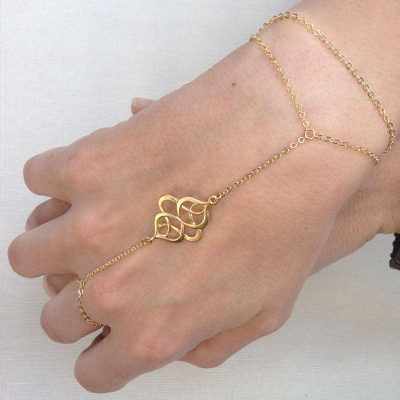 Bohemian Gold Finger Bracelet-Fashion Bracelets & Bangles-StylinArts