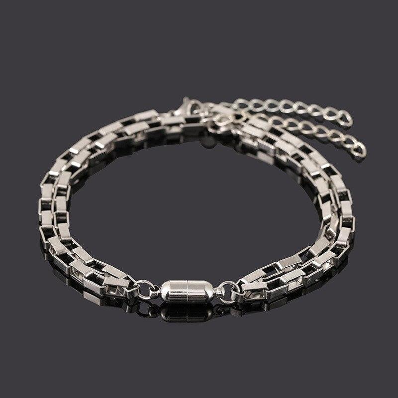 Love Paired Clasp Chain Bracelet-Fashion Bracelets & Bangles-StylinArts