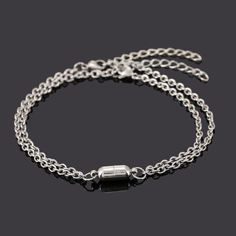 Love Paired Clasp Chain Bracelet-Fashion Bracelets & Bangles-StylinArts